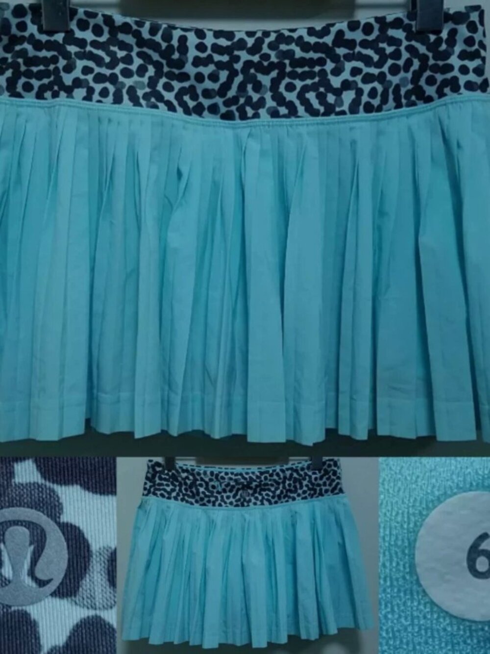 Lululemon Ace Spot Women's Skort Skirt Tranquil Blue 6 Small Pleat To Street
